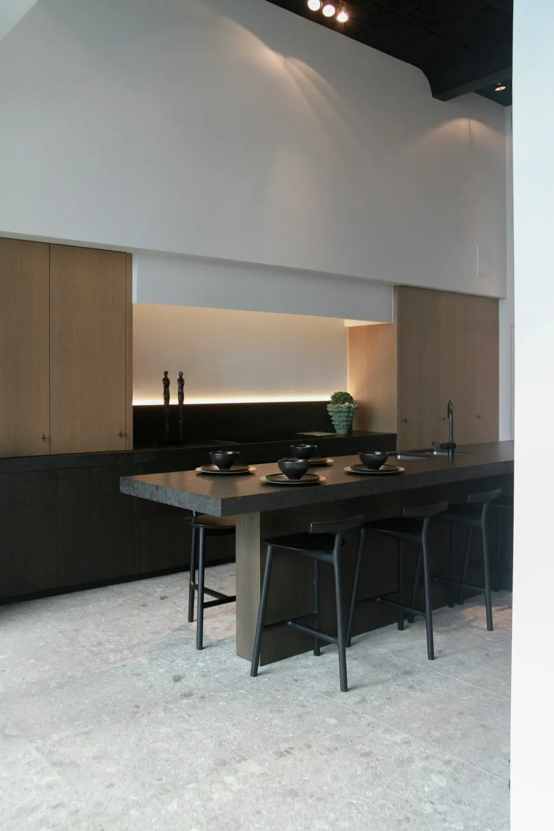 Dark modern residential kitchen