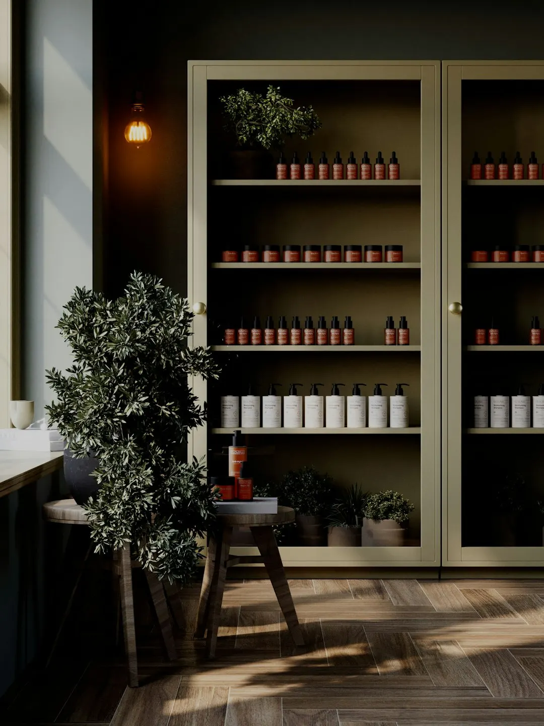 Merchandise display in a modern retail interior